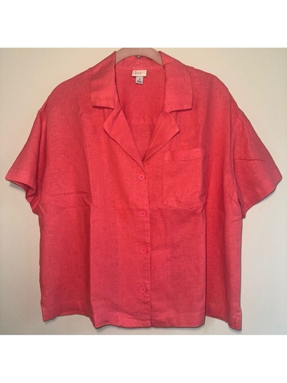 A New Day Boxy Button Down Shirt Notched Collar